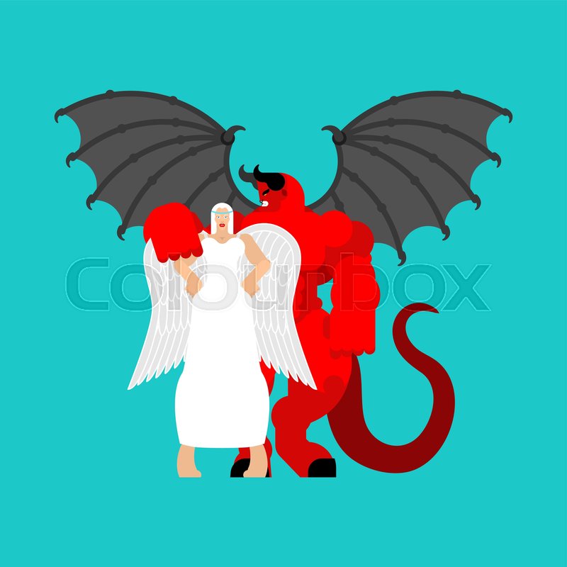 800x800 Angel Woman And Demon Man Beautiful Stock Vector Colourbox