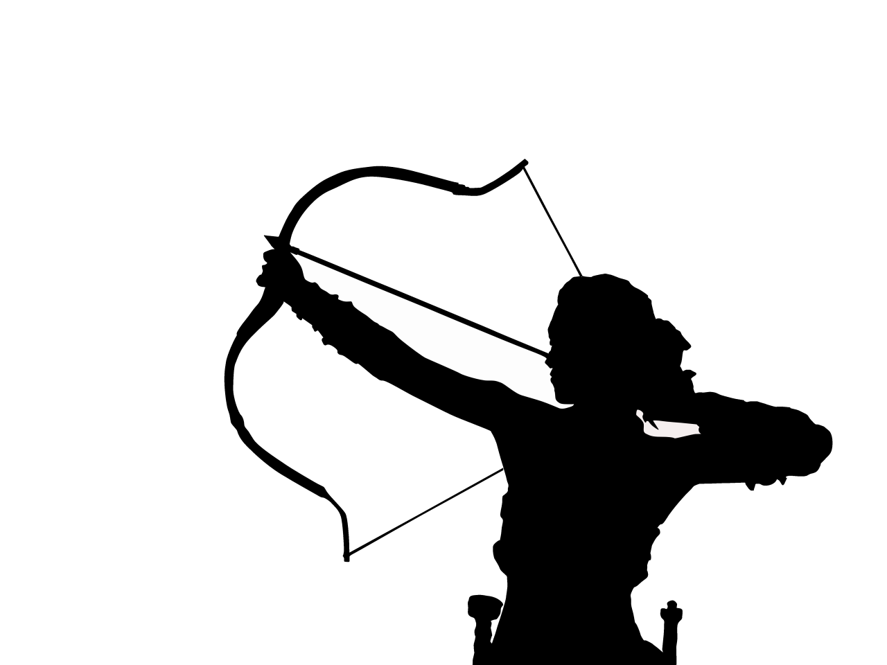 1280x960 Archery Girl Silhouette