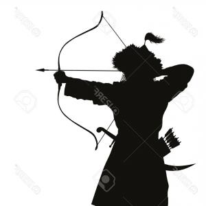 300x300 Archer Bow Arrow Vector Silhouette Catchsplace