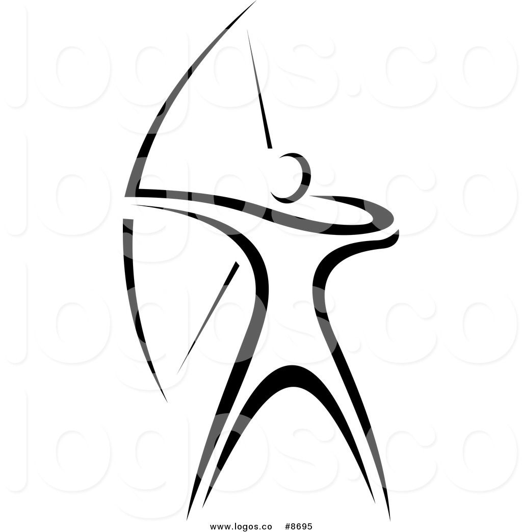 1024x1044 Royalty Free Vector Of A Black And White Archer Logo