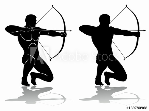 500x375 Archer Silhouette, Vector Drawing