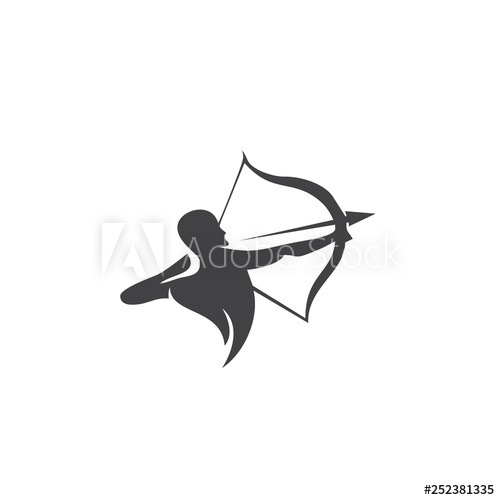 500x500 Icon, Archer, Symbol, Logo, Vector, Arrow, Archery, Illustration