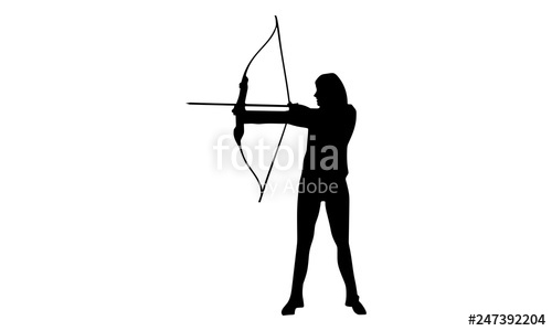 500x300 Picture Of A Female Archery Silhouette Stock Image And Royalty