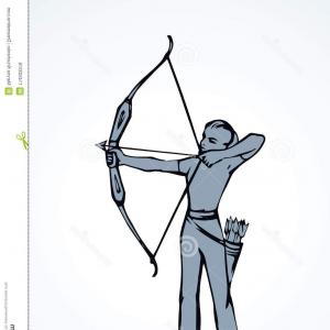 300x300 Archer Vector Drawing Athletic Power Shooter Lady Figure Stand