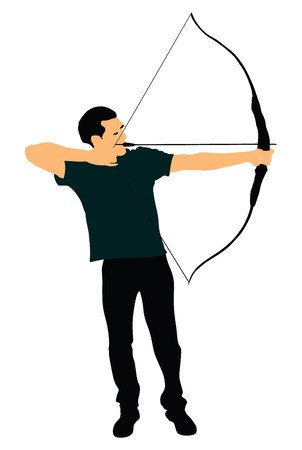 302x450 Archer Vector Illustration Isolated On White Background Royalty