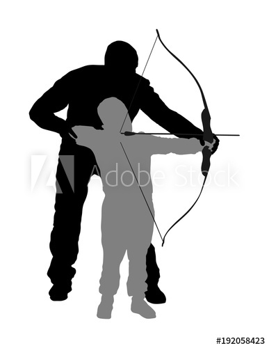 387x500 Archer Vector Silhouette Illustration Isolated On White Background