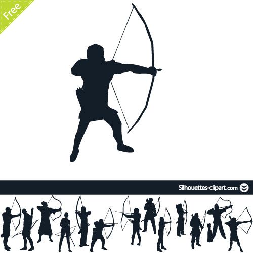 500x500 Archer Vector Silhouette Silhouette Silhouette, Clip Art