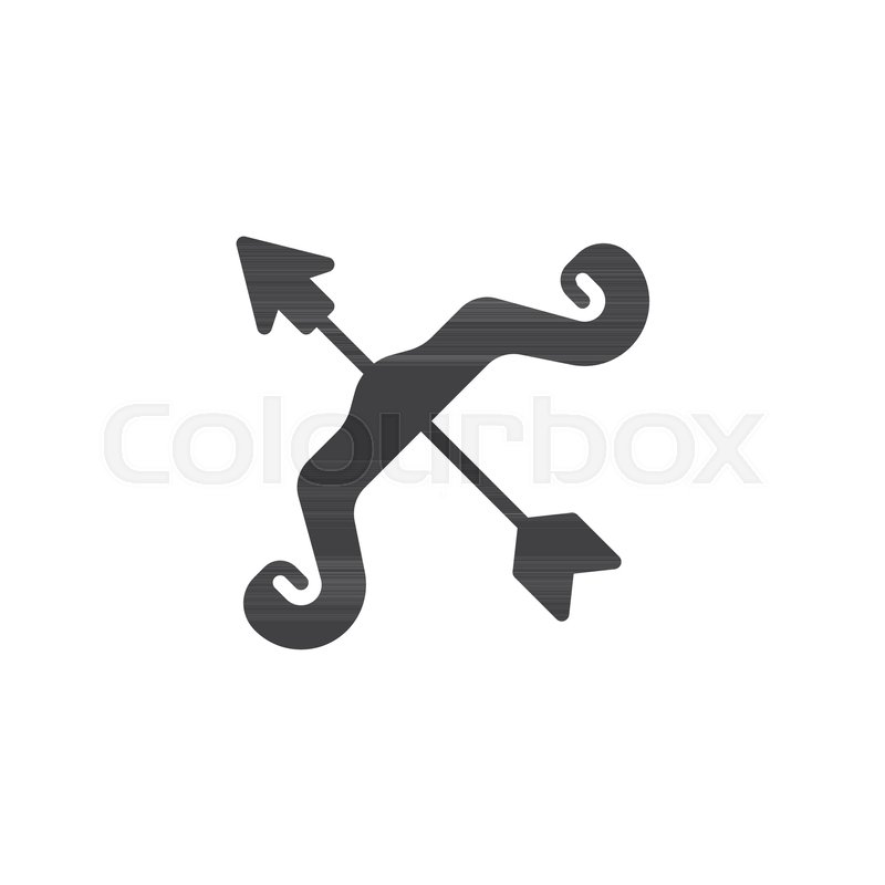800x800 Bow And Arrow Vector Icon Filled Flat Stock Vector Colourbox
