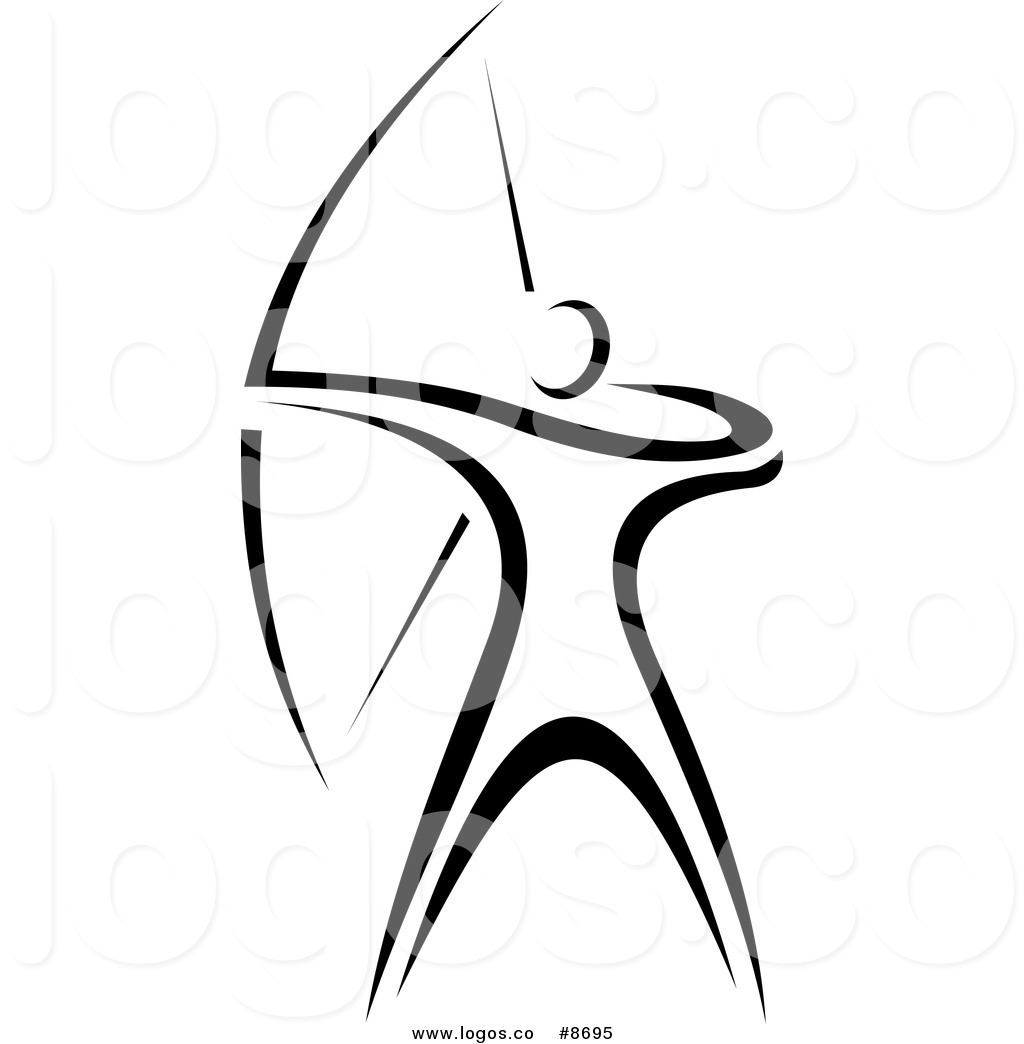 1024x1044 Royalty Free Vector Of A Black And White Archer Logo