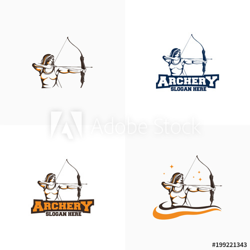 500x500 Archer Mascot Logo Template, Traditional Archery Logo Vector
