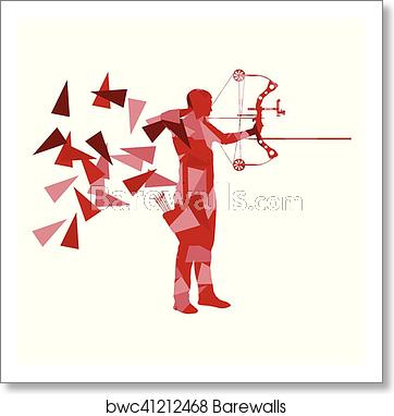 362x382 Archery Man Archer Training With Bow Vector Background Concept