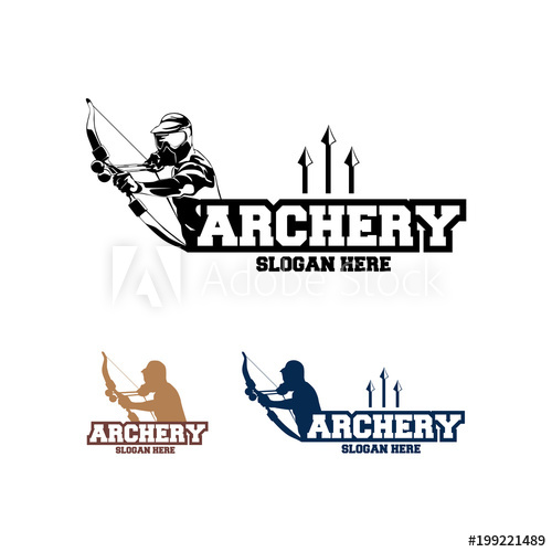 500x500 Archer Wearing Helmet Logo Designs Concept, Archery Silhouette