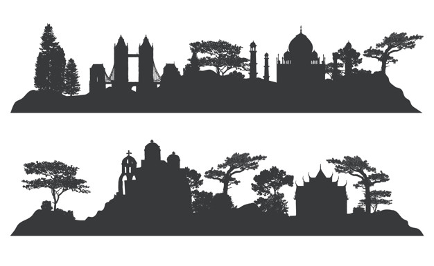 626x385 Collection Of Architectural Landmarks Vector Vector Free Download