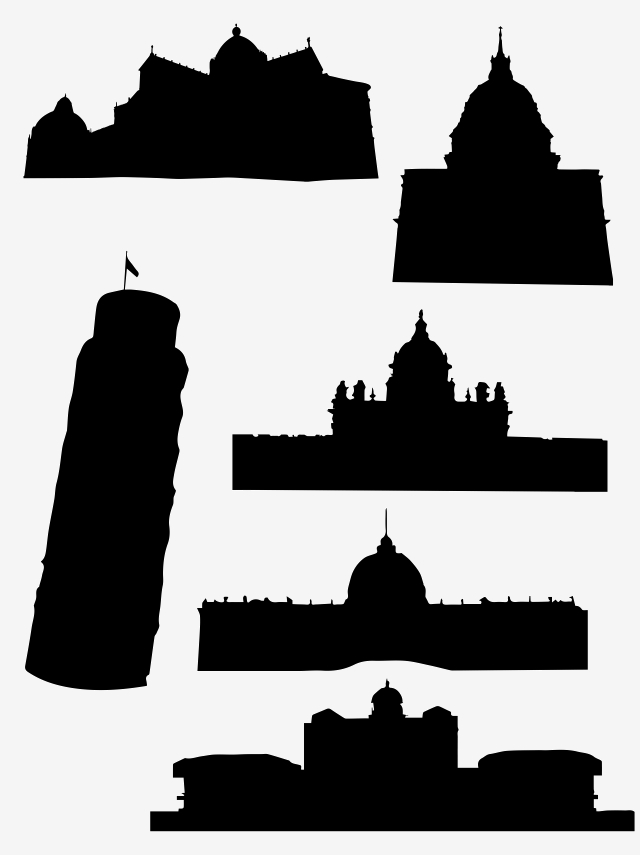 640x855 European Architecture, Vector Silhouette, Vector Architectural