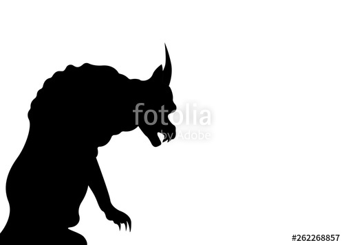 500x357 Gargoyle Chimera Silhouette Of Notre Dame De Paris, Gothic