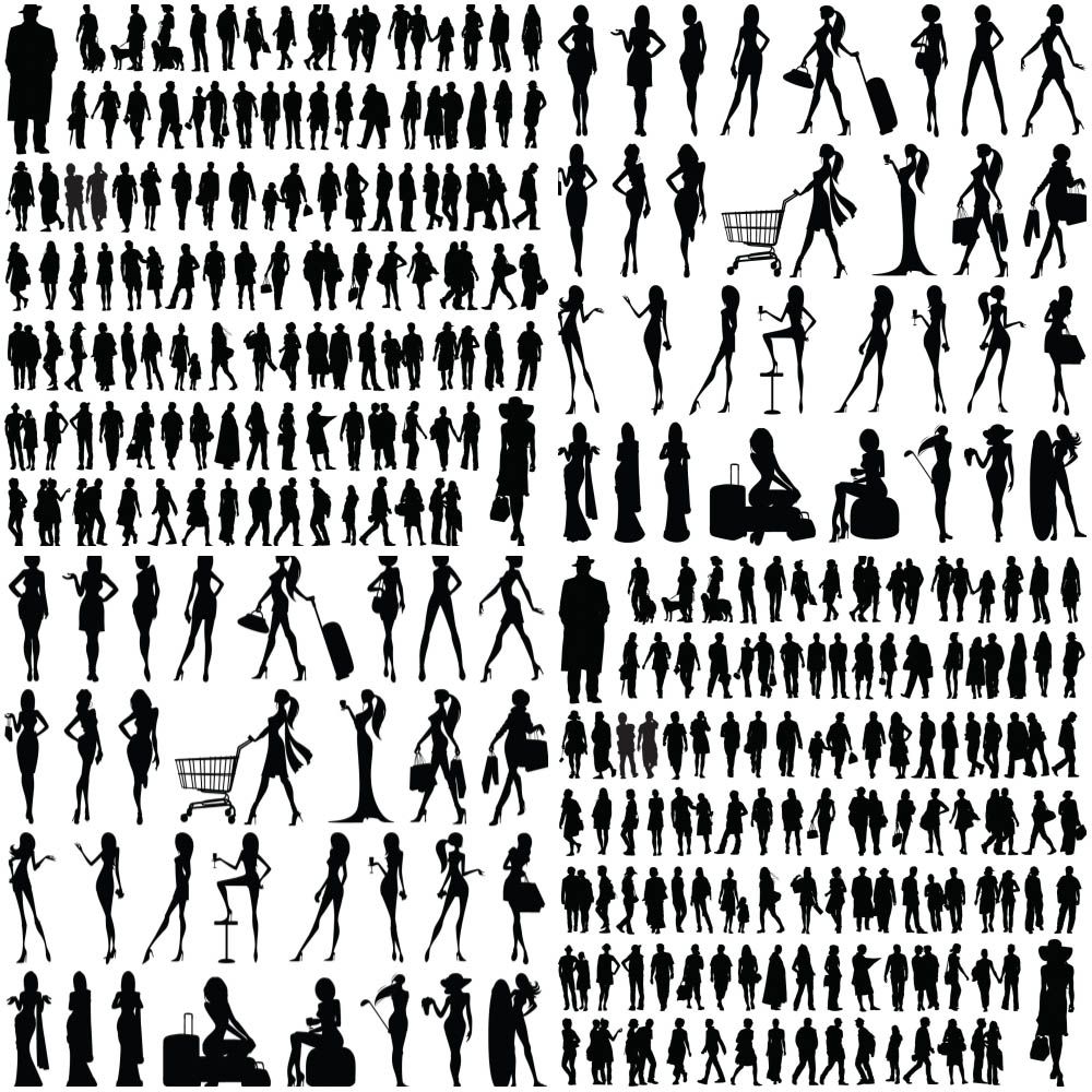 1000x1000 People Silhouette Vector Vector Graphics Vector Illustrations