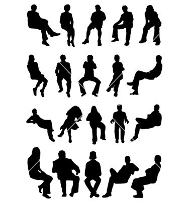 380x400 Sitting People Vector