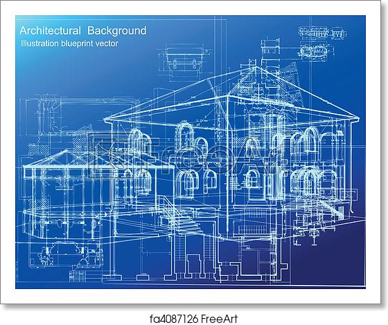 560x470 Free Art Print Of Architectural Blueprint Background Vector