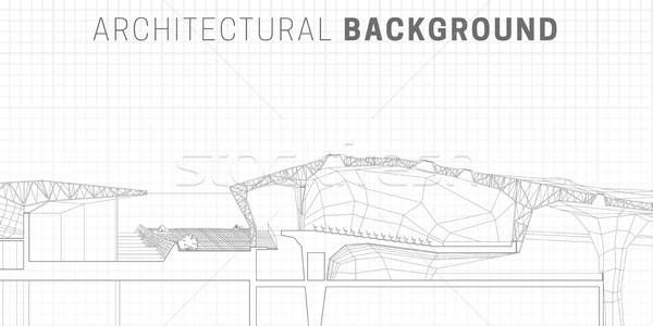 600x300 Architectural Horizontal Background Vector Illustration Ilya
