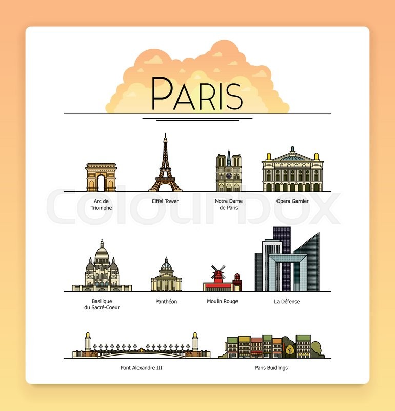 Vector Line Art Paris, France, Travel Stock Vector Colourbox 770x800 Vector Line Art Paris, France, Travel Stock Vector Colourbox