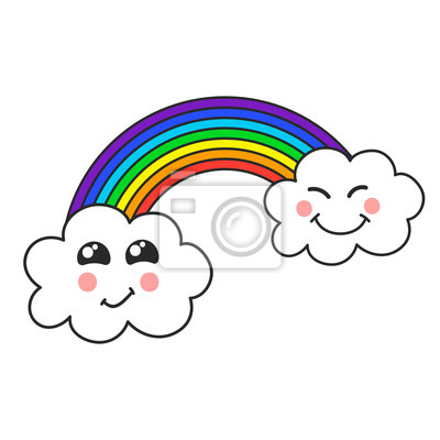 Cute Cloud And Rainbow, Childrens Illustration, Vector Cute Wall 400x400 Cute Cloud And Rainbow, Childrens Illustration, Vector Cute Wall