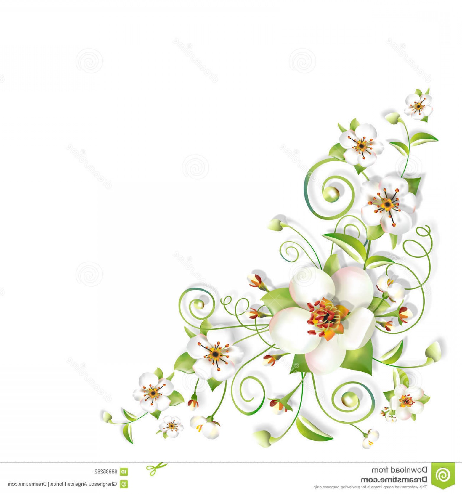 Stock Illustration Sprig Flowers Background Corner Spring Apple 1560x1668 Stock Illustration Sprig Flowers Background Corner Spring Apple
