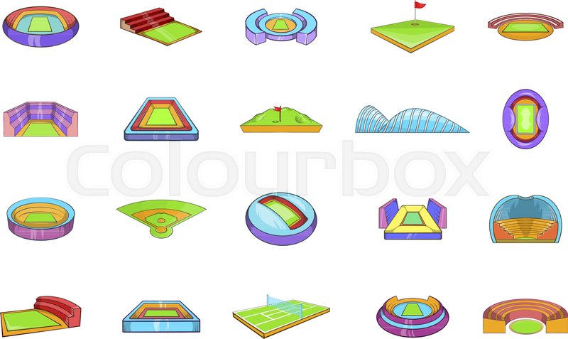 800x477 Sport Arena Icon Set Cartoon Set Of Stock Vector Colourbox