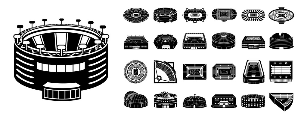 1000x387 Arena Icons Set Simple Set Of Arena Vector Icons For Web Design