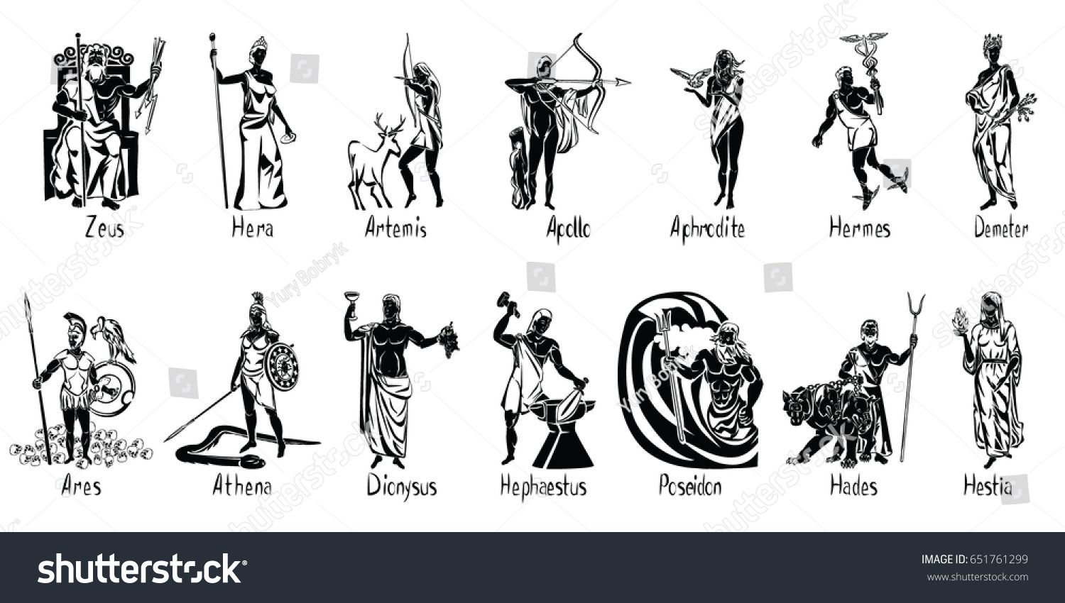 1500x850 Greek Gods Vector Illustration Isolated On Transparent Background