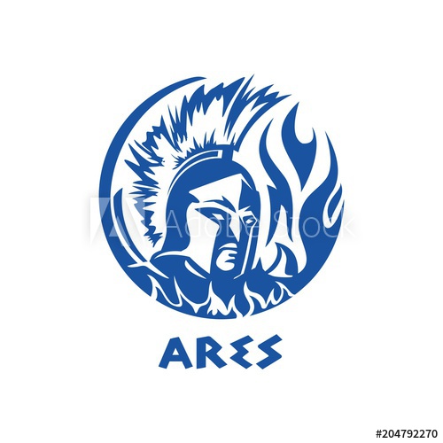 500x500 Greek God Ares Illustration
