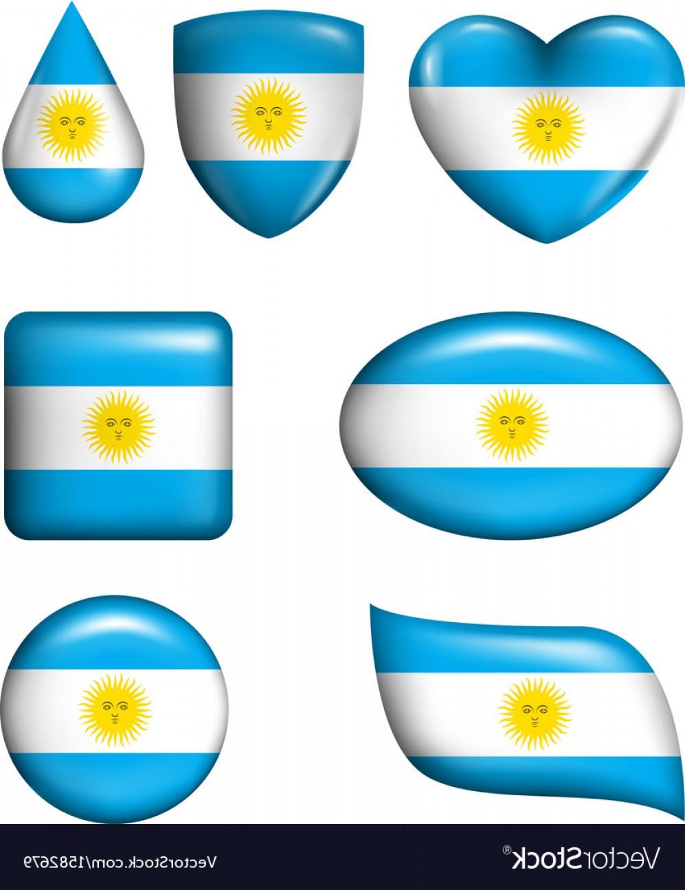 997x1296 Argentina Flag In Various Shape Glossy Button Vector Handandbeak