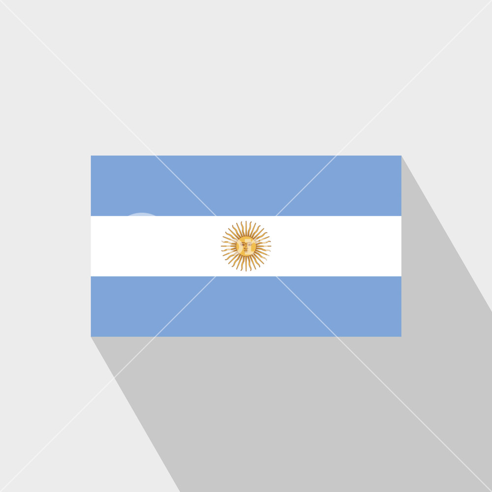 1000x1000 Argentina Flag Long Shadow Design Vector Royalty Free Stock Image