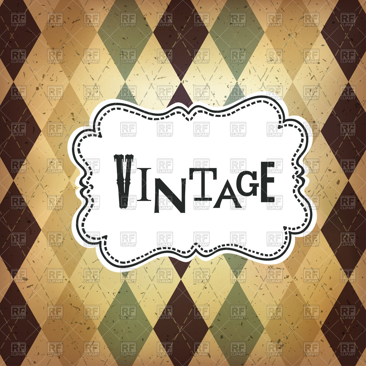 1200x1200 Vintage Style Frame On Old Shabby Background With Argyle Pattern