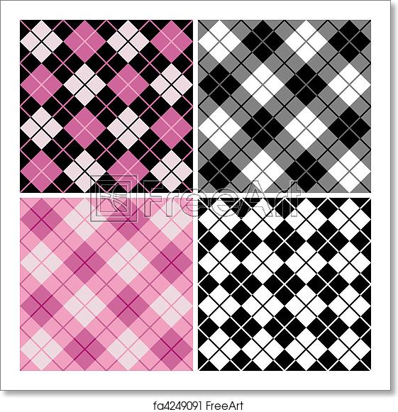 Free Art Print Of Argyle Plaid Pattern In Black Pink Vector 561x581 Free Art Print Of Argyle Plaid Pattern In Black Pink Vector