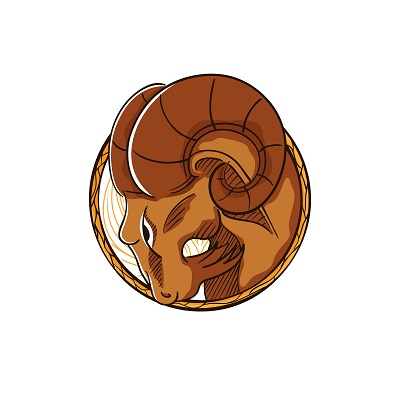 400x400 Zodiac Sign Aries Vector Illustration T Shirt Template Tshirt