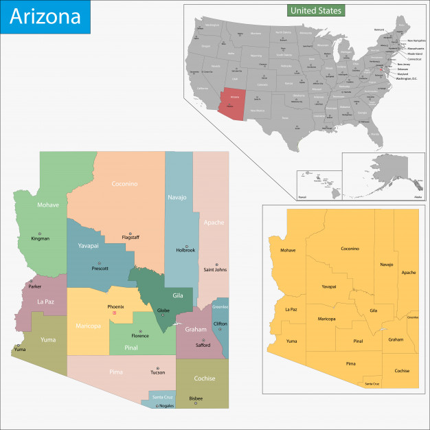 626x626 Arizona Map Vector Premium Download
