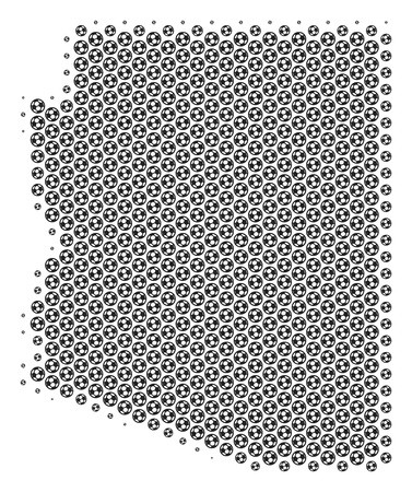 377x450 Football Ball Arizona State Map Vector Territory Scheme In Gray