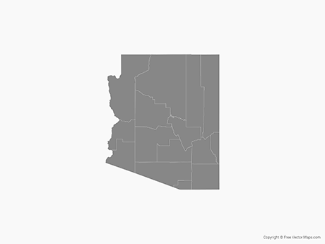 460x345 Vector Map Of Arizona With Counties