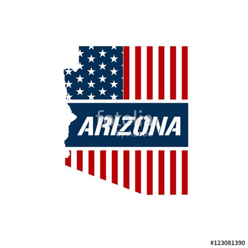 500x500 Arizona Patriotic Map Vector Graphic Design Illustration Stock