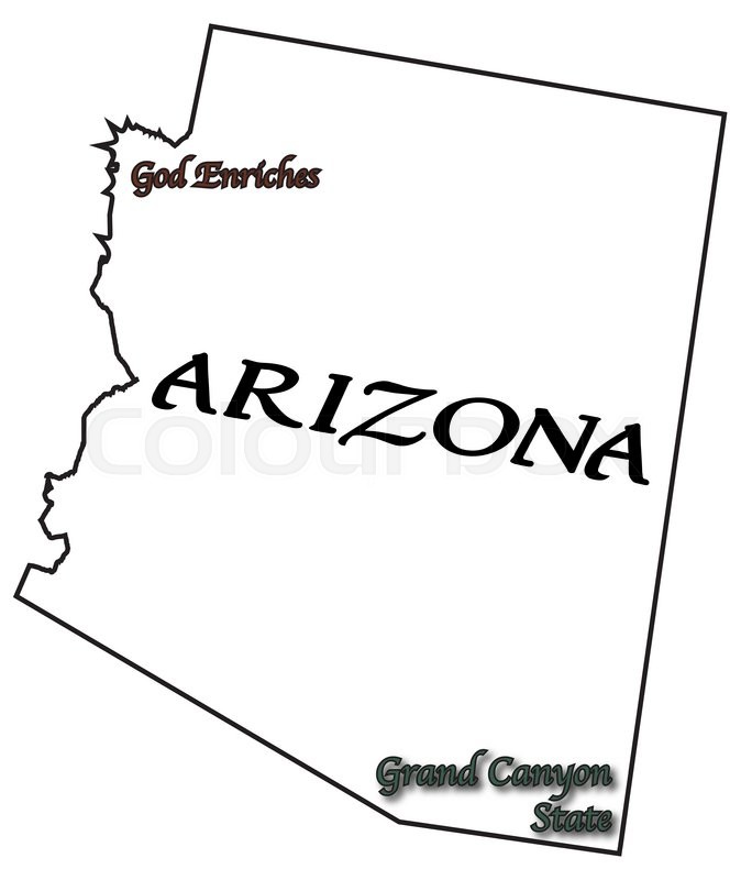 674x800 An Arizona State Outline With Motto Stock Vector Colourbox