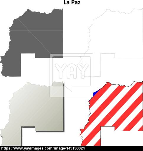 484x512 La Paz County, Arizona Outline Map Set Vector
