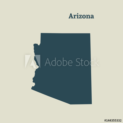 500x500 Outline Map Of Arizona Vector Illustration