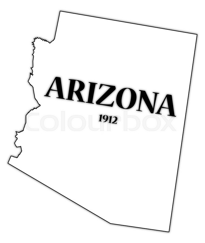 674x800 An Arizona State Outline With The Date Stock Vector Colourbox
