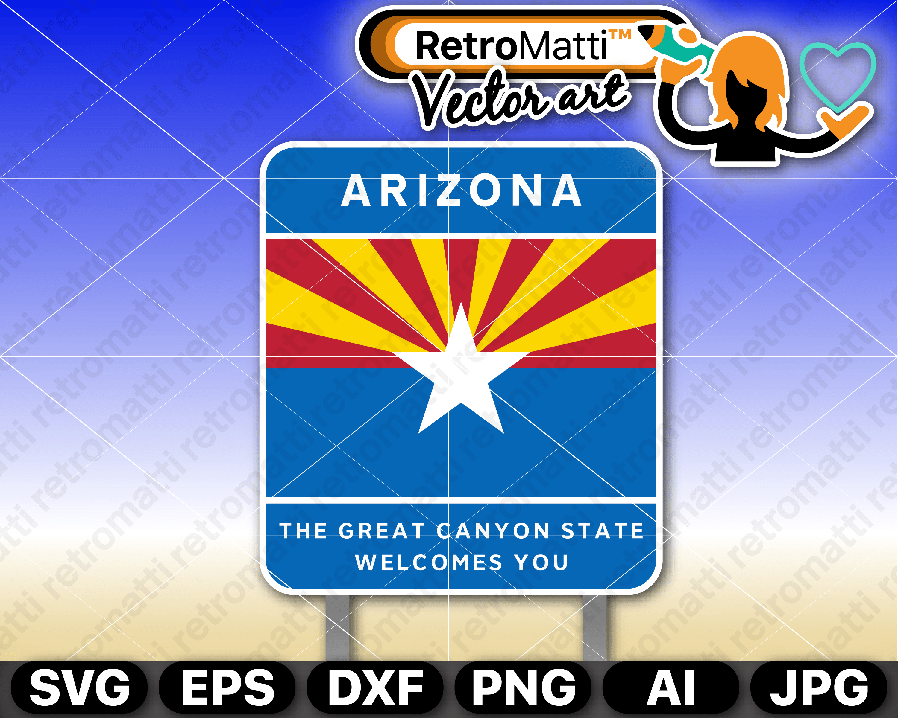 3000x2401 Arizona State Highway Sign Retromatti