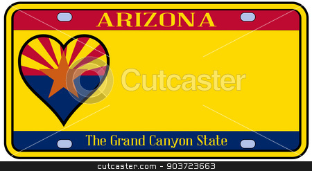 450x247 Arizona State License Plate Stock Vector