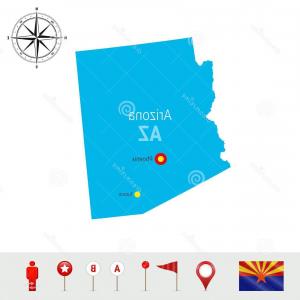 300x300 Arizona States Of America Territory On White Background Separate