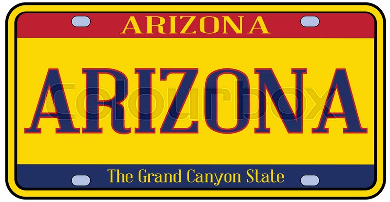 800x414 Arizona State License Plate In The Colors Of The State Flag