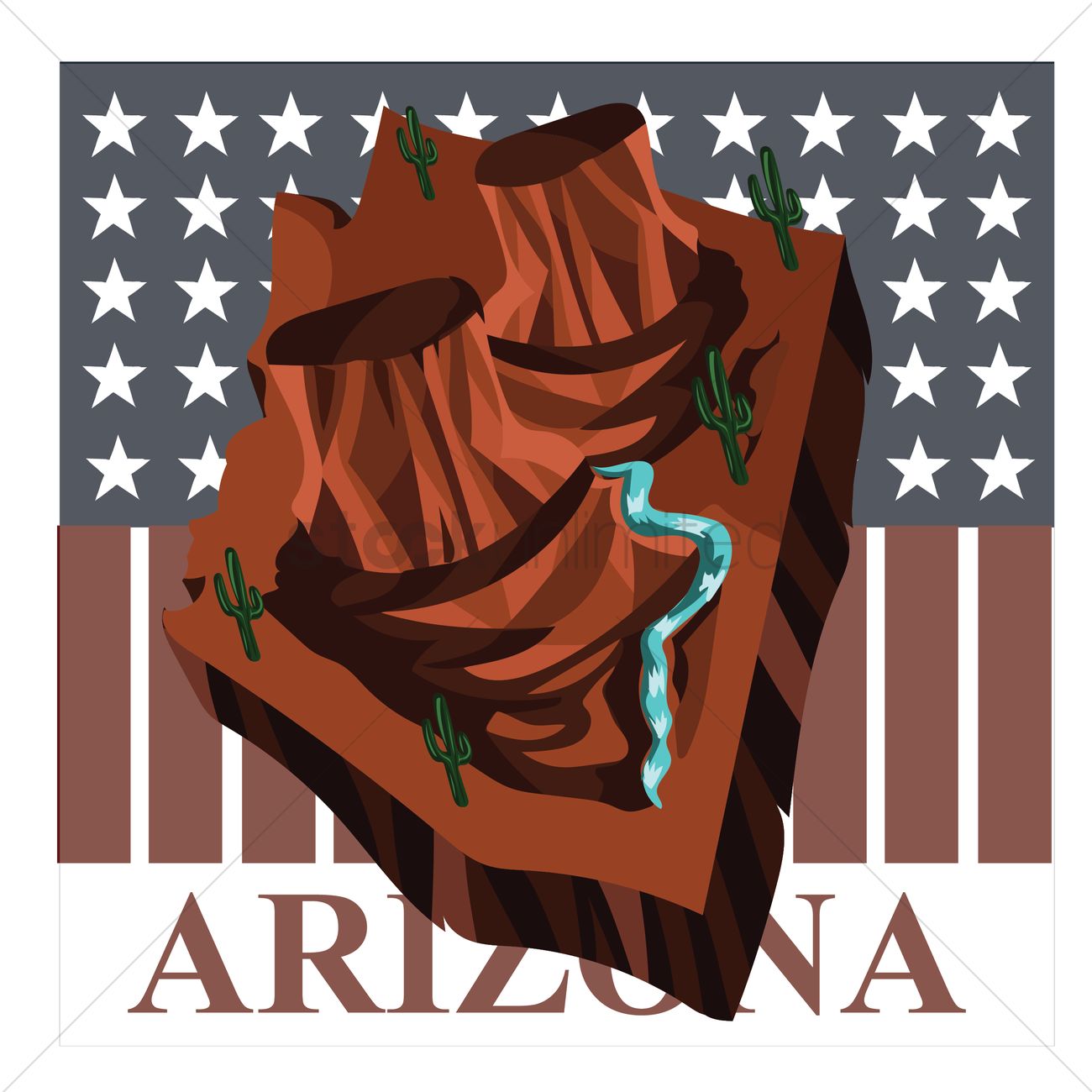 1300x1300 Arizona State Map Vector Image
