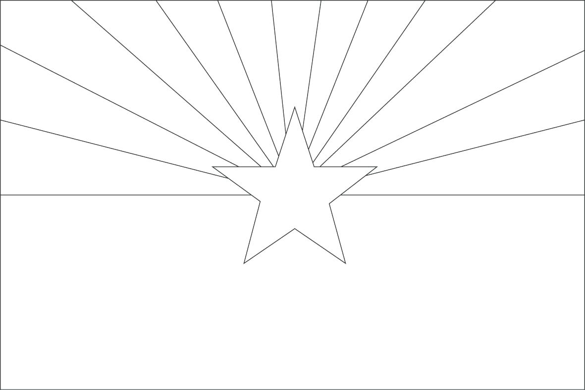 1181x788 Arizona Outline Flag Outline Map Of The State Of On A White