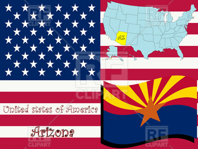 Arizona State Flag And Map Outline Vector Image Of Signs, Symbols 400x300 Arizona State Flag And Map Outline Vector Image Of Signs, Symbols